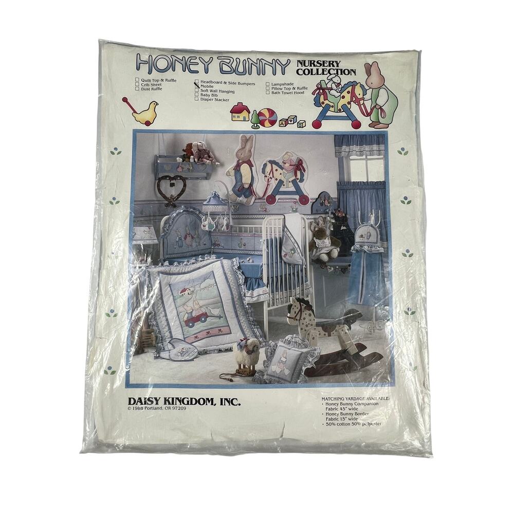 DAISY KINGDOM Vintage Honey Bunny Nursery Carousel Mobile Sewing Craft Kit 1988
